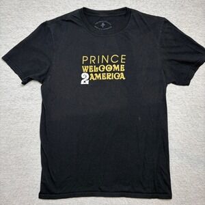The Prince‎ Estate Unisex T-Shirt Small Black Welcome 2 America Graphic Band Tee